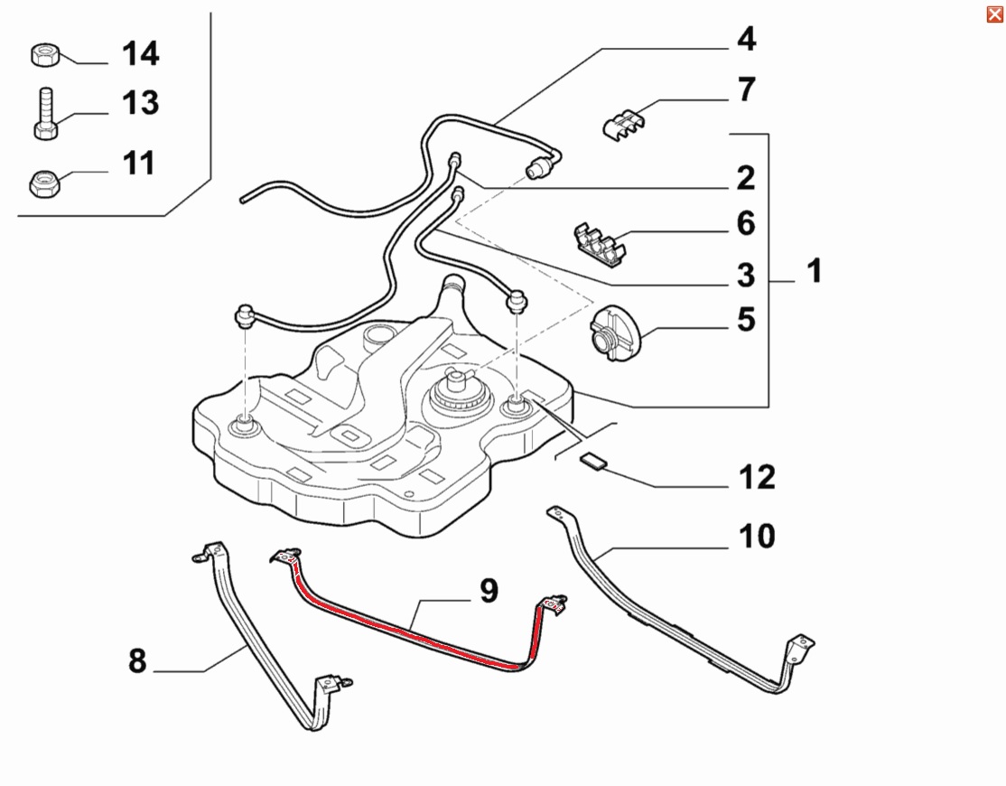 ALFA 156 GT CLAMP PALIVOVÁ NÁDRŽ 085