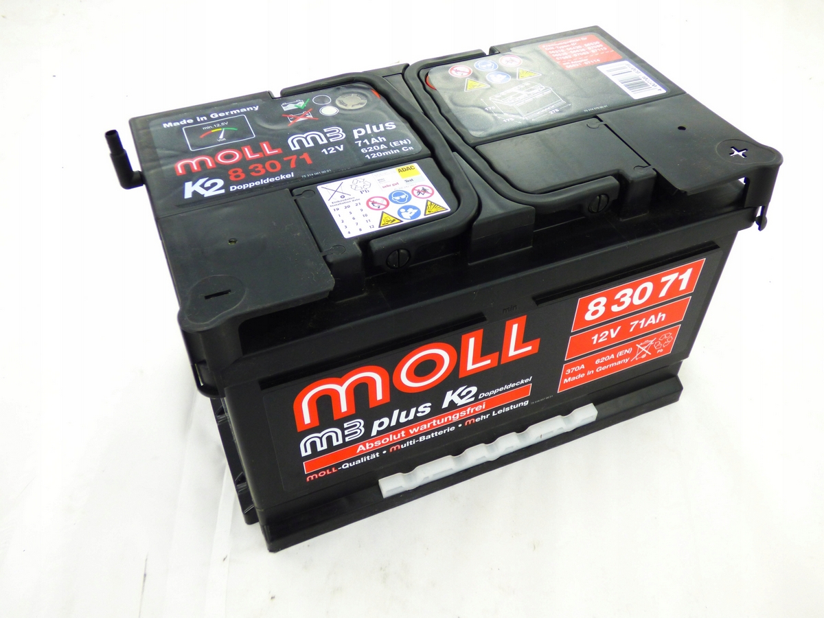 Batéria MOLL M3 Plus K2 12V 71Ah 620A 3 roky Gw