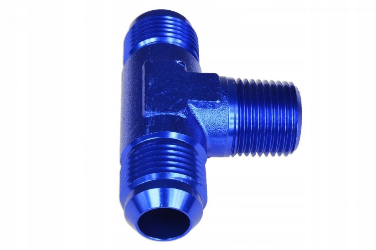TEE MALE / MALE / MALE AN8-3 / 8 "NPT-AN8 BLU