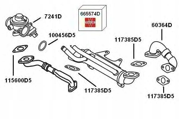 Lanko EGR ventilu Wahler AUDI A4 B5 60364D