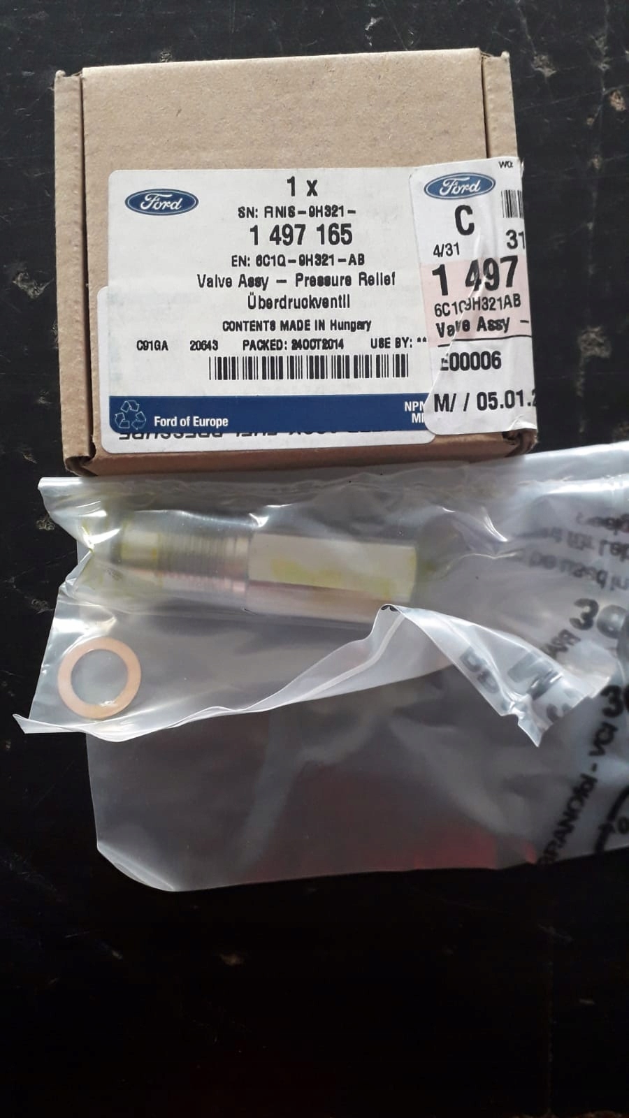 Palivový tlakový ventil na lište FORD ORYG