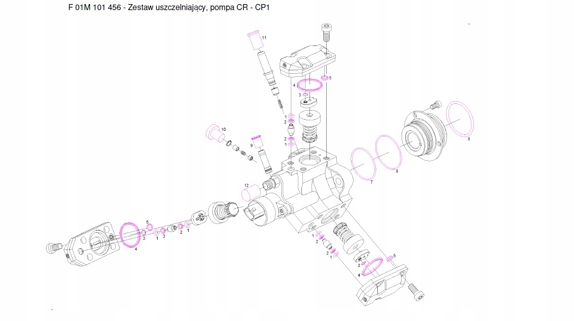 Sada na opravu čerpadla Bosch CP1 F01M101456 CR